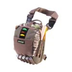 Allen SHOCKER Cut-N-Run Turkey Hunting Pack, camouflage front view with calls and shells visible