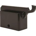 Allen Gong and Steel Target Hanging Hook black metal bracket, angled front view