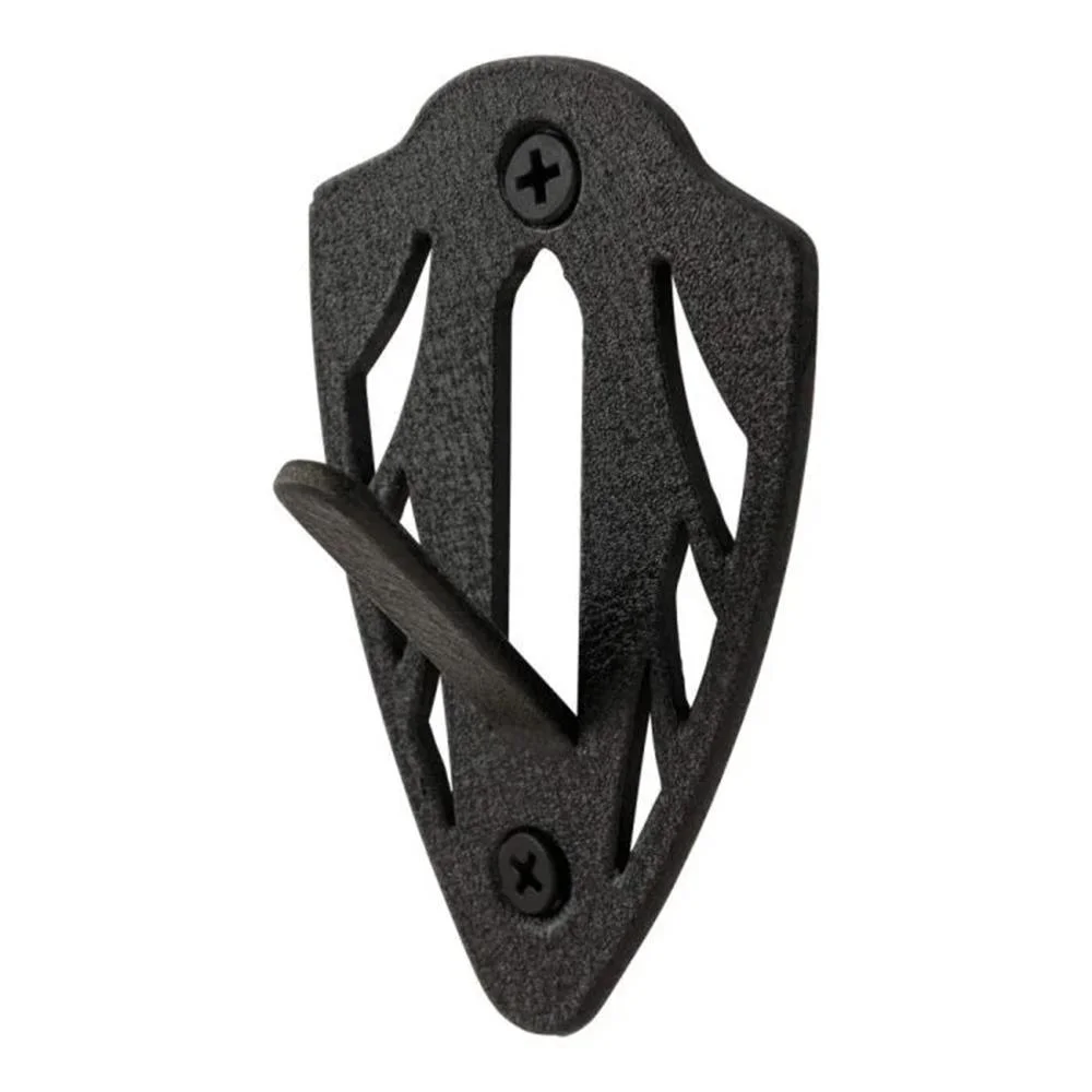primary-23992 Allen EZ Mount Skull Peg Hook Black, front view with skull-shaped frame and two mounting screws