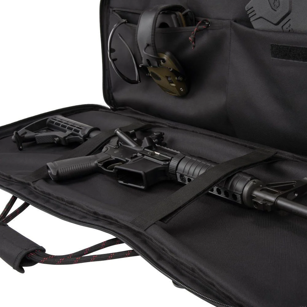 primary-23995 Allen Tac Six 38-inch Unit Tactical Case, open black case with firearms secured inside