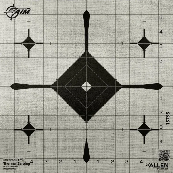 The Allen Company Inc. Allen EZ Aim Thermal ID Grid Bullseye Paper Target 12" x 12" - Gray