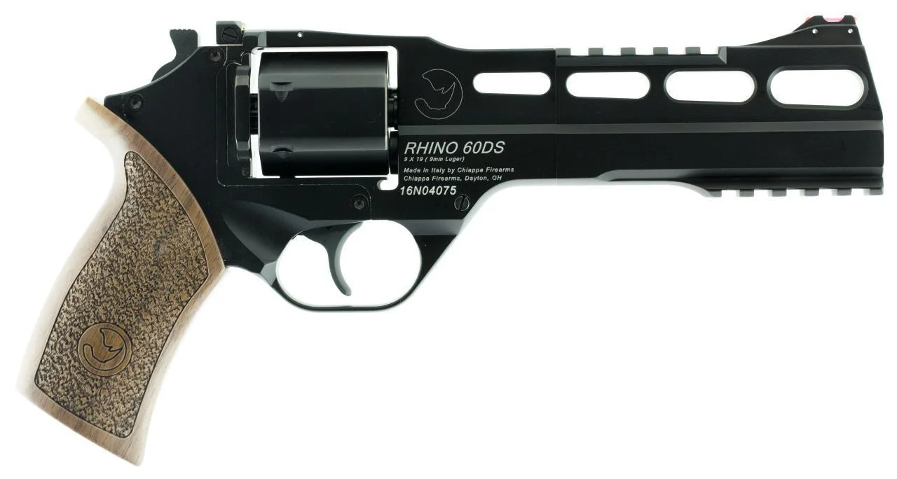 primary-2406 Chiappa Firearms USA Ltd RHINO 9MM REVOLVER 60DS BLK 6 BBL 6RD