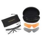 Allen ULTRX Admiral Safety Glasses assorted gray and orange lenses with black case and pouch