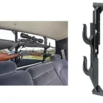 Allen Two Place Molded Gun Bow and Tool Rack, black two-piece rack with four curved hooks