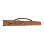 Allen Upland Shotgun Adjustable Slip Case, orange and olive side view with carry strap