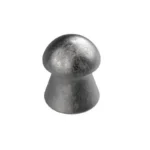 Crosman BD17 Benjamin Single Die pellets, close-up of one dark gray domed pellet