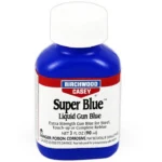 Birchwood Casey Spanish Super Blue liquid gun blue in a blue bottle with white cap