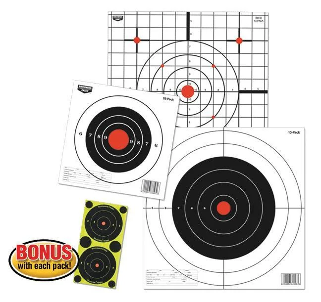primary-24326 Birchwood Casey Eze-Scorer Targets 8" Round Bull's-Eye Targets 26/ct
