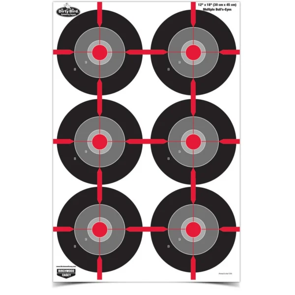 Birchwood Casey Dirty Bird 12"x18" Splatter Target Multiple Bull's Eye 100/ct
