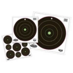 Birchwood Casey Dirty Bird Multi-Color Splattering Targets, assorted black bullseye sheets