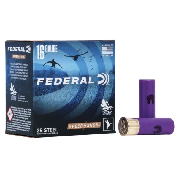 Federal Cartridge Co. FEDERAL SPEED-SHOK HIGH VELOCITY STEEL 16GA 2-3/4" 15/16OZ 2 AMMO 25RD