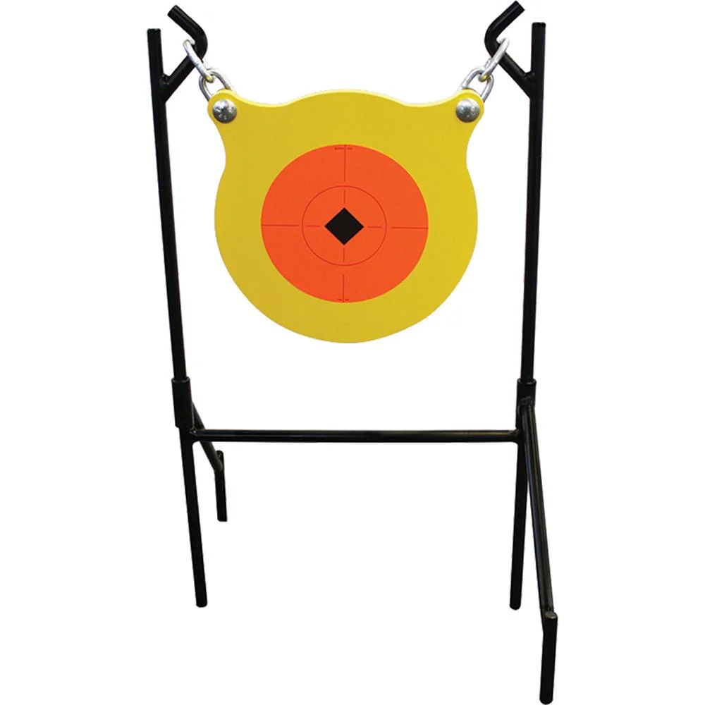 primary-24433 Birchwood Casey World of Targets Boomslang shooting gong, yellow round target on black stand