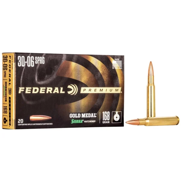 Federal Cartridge Co. Federal Premium Gold Medal Sierra MatchKing Rifle Ammunition .30-06 Sprg 168 gr BTHP 2700 fps - 20/ct