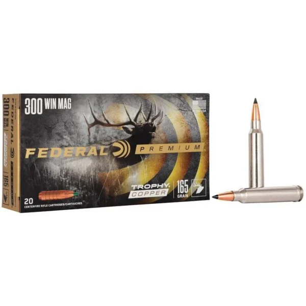 Federal Cartridge Co. Federal Trophy Copper Rifle Ammunition .300 Win Mag 165gr PT 3050 fps 20/ct