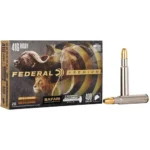 Federal Premium Cape-Shok Rifle Ammunition, branded box with two cartridges displayed