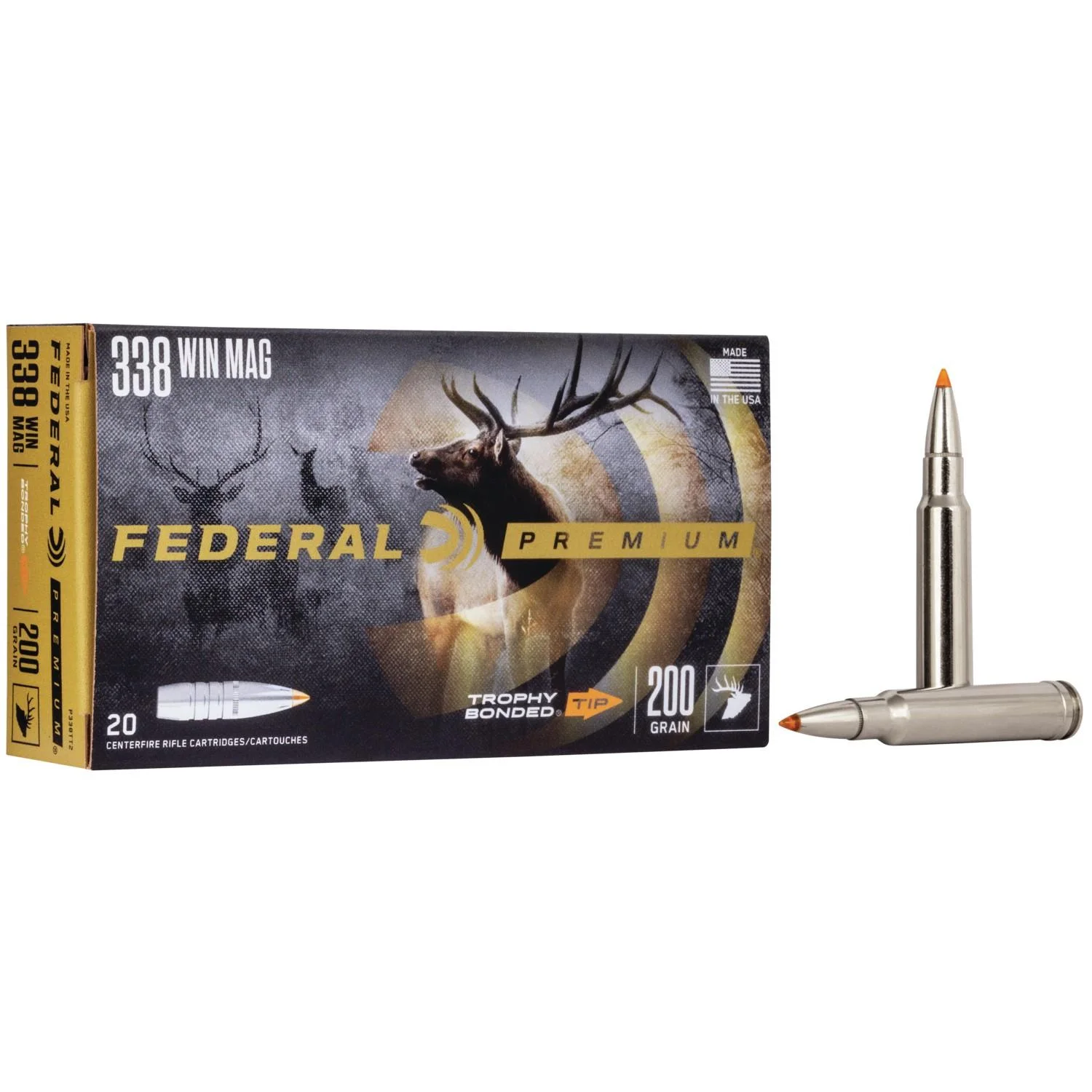 primary-24470 Federal Cartridge Co. Federal Premium Vital-Shok Rifle Ammunition .338 Win Mag 200 gr BT 2930 fps 20
