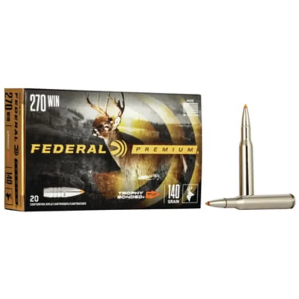 Federal Cartridge Co. Federal Trophy Bonded Tip Rifle Ammunition .270 Win 140gr PT 2950 fps 20/ct