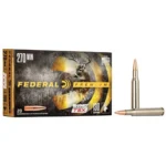 Federal Premium Triple-Shock X, ammunition box with one upright and one horizontal cartridge