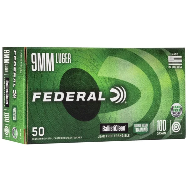 Federal Cartridge Co. Federal Ballisticlean Frangible Handgun Ammunition 9mm Luger 100 gr RHT 1240 50/ct