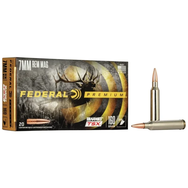 Federal Cartridge Co. Federal Barnes TSX Rifle Ammunition 7mm Rem Mag 160gr 2940gr 20/ct