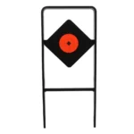 Birchwood Casey USA World of Targets Ace of Diamonds, black stand with orange-center gong