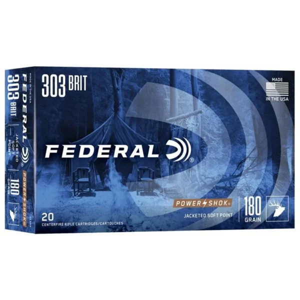Federal Cartridge Co. Federal Power-Shok Rifle Ammunition .303 British 180 gr SP 2640 fps - 20/ct