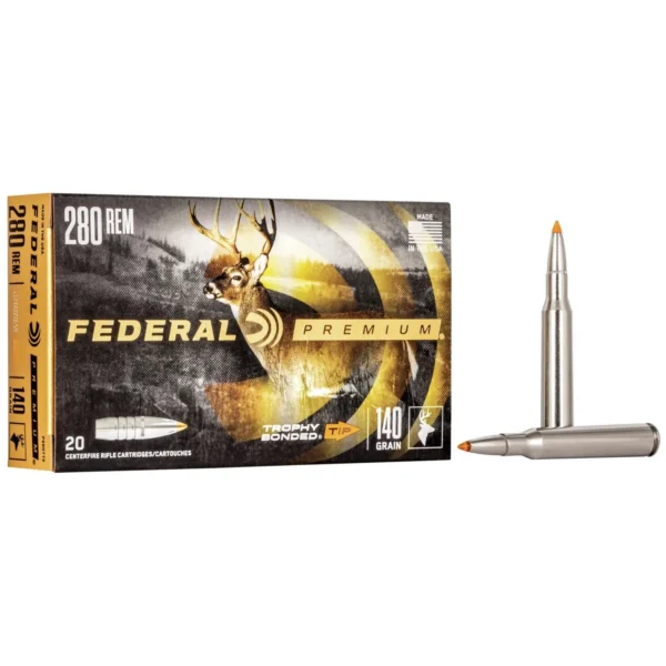 Federal Cartridge Co. Federal Trophy Bonded Tip Rifle Ammunition .280 Rem 140gr PT 2950 fps 20/ct