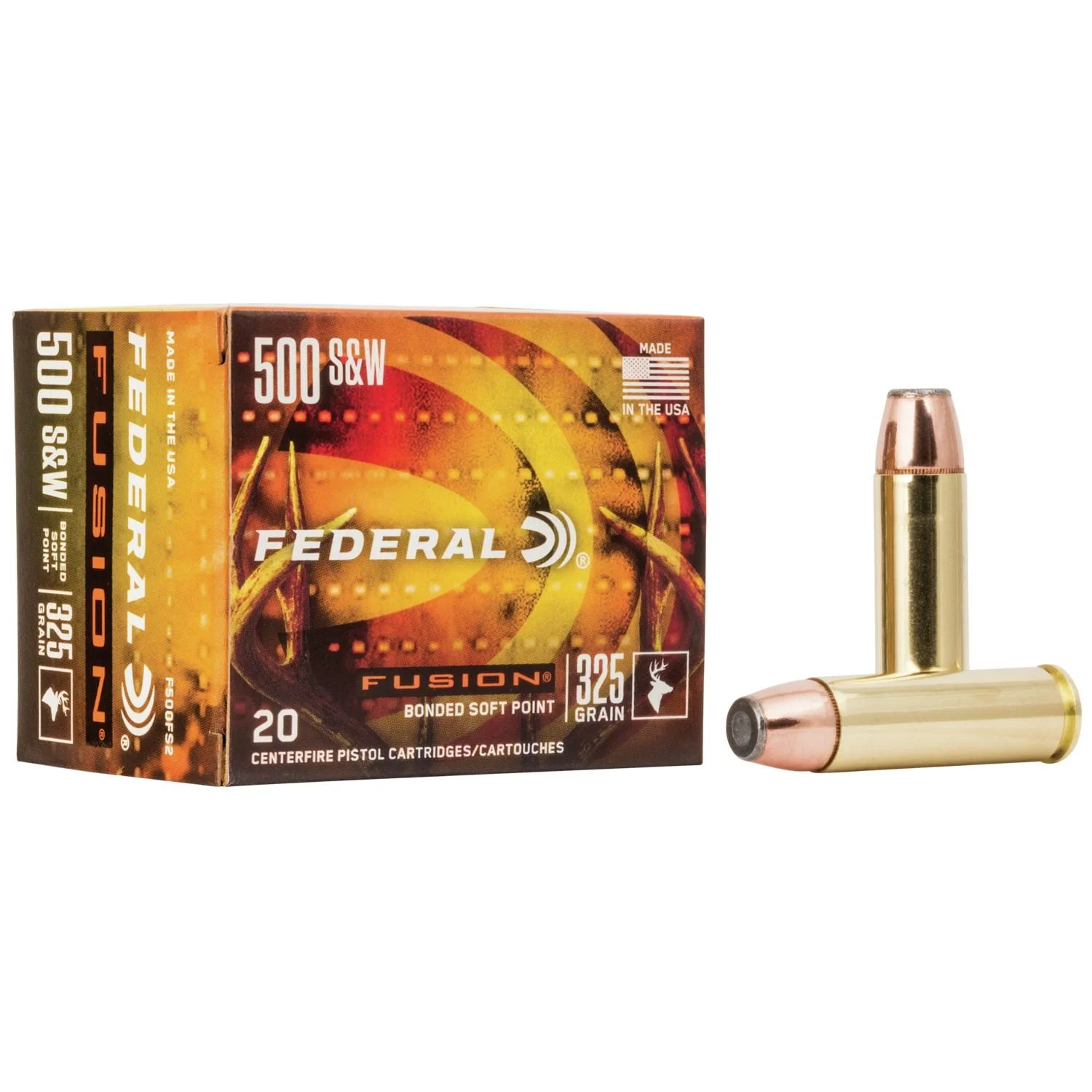 primary-24542 Federal Cartridge Co. Federal Fusion Handgun Ammunition .500 S&W 325gr JSP 1450 fps 20/ct