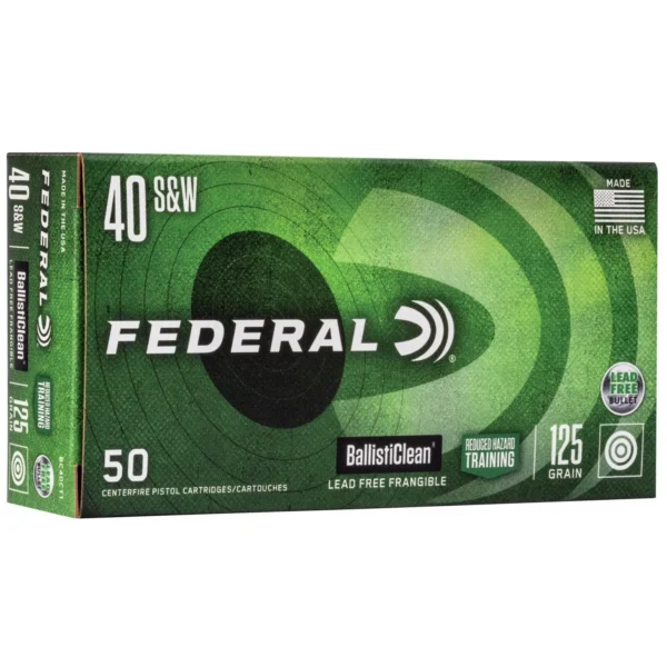 Federal Cartridge Co. Federal Ballisticlean Frangible Handgun Ammunition .40 S&W 125gr RHT 1300 fps 50/ct