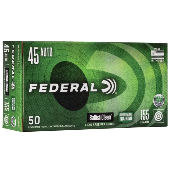 Federal Cartridge Co. Federal Ballisticlean Frangible Handgun Ammunition .45 ACP 155gr RHT 1130 fps 50/ct