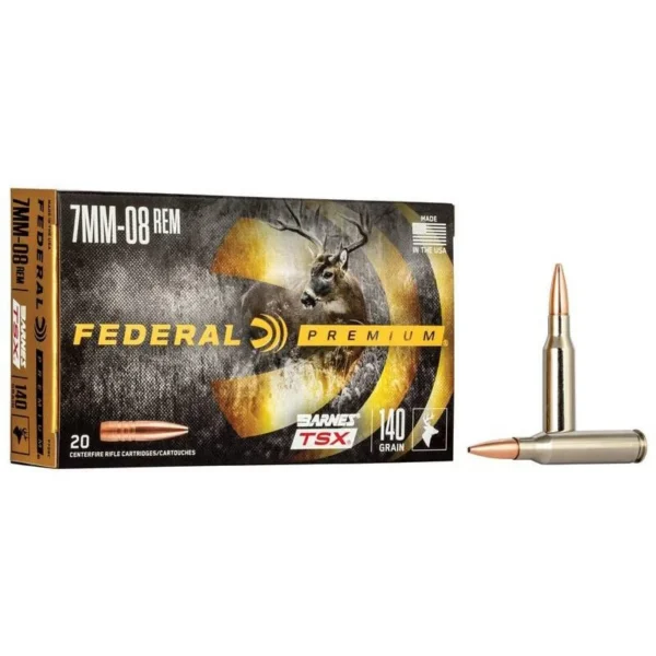 Federal Cartridge Co. Federal Barnes TSX Rifle Ammunition 7mm-08 Rem 140gr HP 2820 fps 20/ct