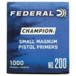 Federal Premium Champion Centerfire Primers, blue retail box shown from the front