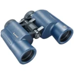 Bushnell H2O Binoculars 10x42 Blue, angled front view with blue body and black eyepieces