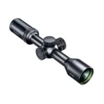 Bushnell R5 rifle scope in black, angled side view with adjustment turrets and green-tinted lens