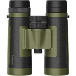 Bushnell Trophy R5 binocular, front view in ranger green and black with central focus wheel