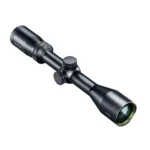 Bushnell R3 Rifle Scope, black angled view with adjustment turrets and flared objective bell