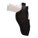 Michaels Of Oregon Uncle Mike's Ambidextrous Hip Holsters black, side view with handgun inserted