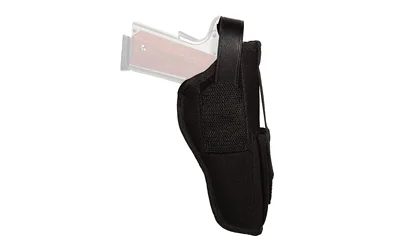 primary-24792 Michaels Of Oregon Uncle Mike's Ambidextrous Hip Holsters black, side view with handgun inserted