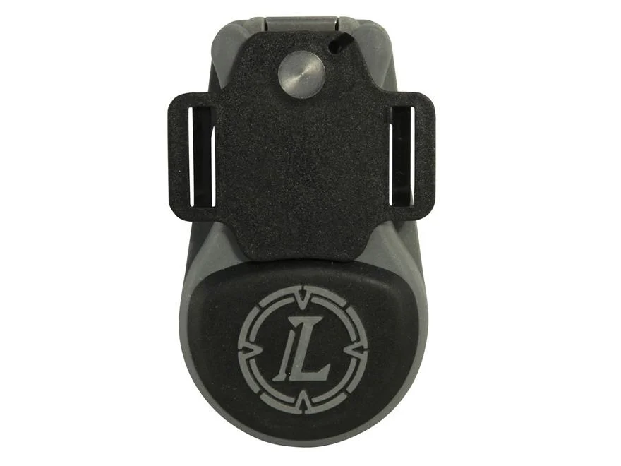 primary-24802 Leupold Quickdraw Rangefinder Tether System, black front view with belt loops and round Leupold reel