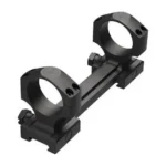 Leupold Mark IMS Integral Mount, angled view of black mount with two circular rings