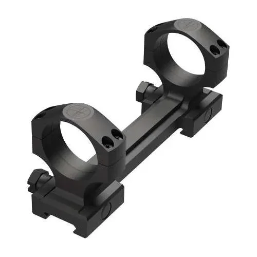 Leupold Mark IMS Integral Mount, angled view of black mount with two circular rings