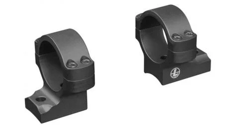 Leupold BackCountry rings and base set in matte black, angled front view
