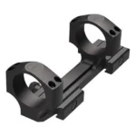 Leupold & Stevens Inc. Mark IMS 34mm mount, black angled view with two rings and rail base