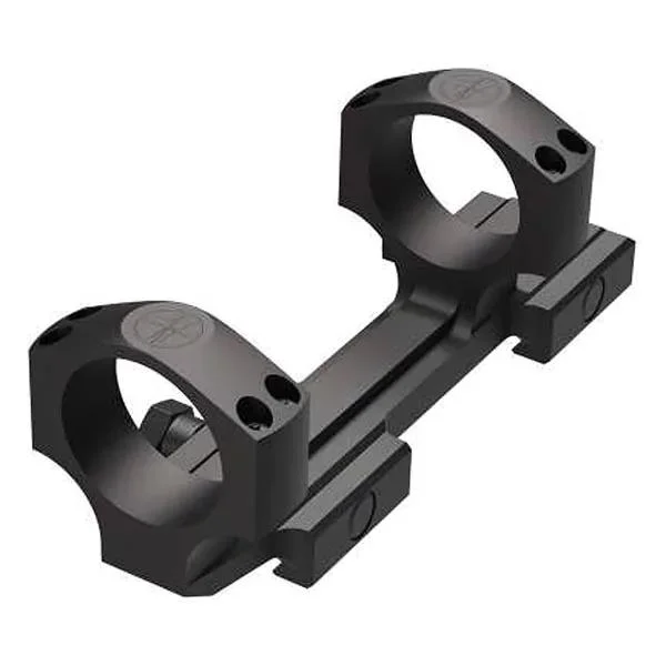 Leupold & Stevens Inc. Mark IMS 34mm mount, black angled view with two rings and rail base