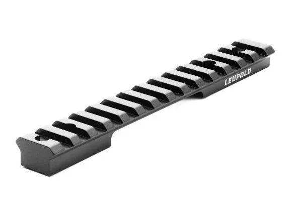 Leupold Backcountry Cross-Slot Rail, black angled top view with multiple slots
