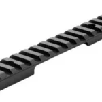 Leupold BackCountry 1-Piece Cross-Slot Base, matte black slotted rail in top angled view