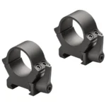 Leupold Rings QRW2 two matte black scope rings, angled side view