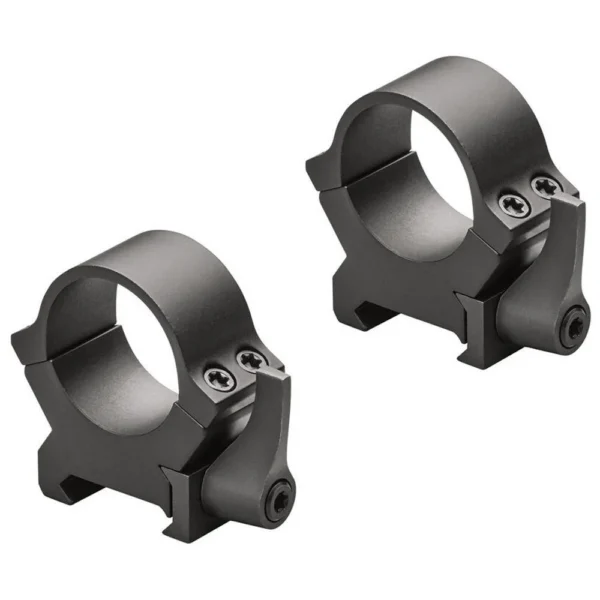 Leupold Rings QRW2 two matte black scope rings, angled side view