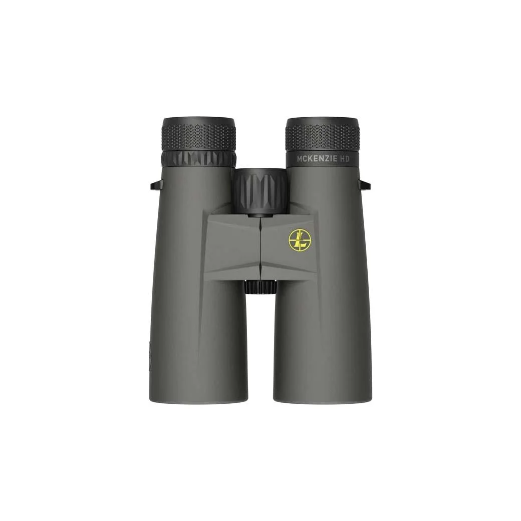primary-24937 Leupold BX-1 McKenzie Binocular, shadow gray, front view with twin barrels and focus wheel