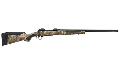 Savage Arms SAV 110 CORE PRDTR right-side view with camouflage stock, black barrel and magazine